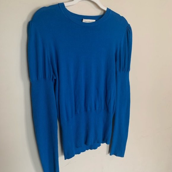 Jones New York royal blue puff sleeve sweater top size L - Picture 5 of 5